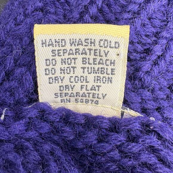 VTG The Limited Chunky Knit 100% Wool Purple Sweater Womens Sz M - Picture 4 of 4